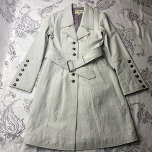 vintage wilsons leather‎ ivory trench coat